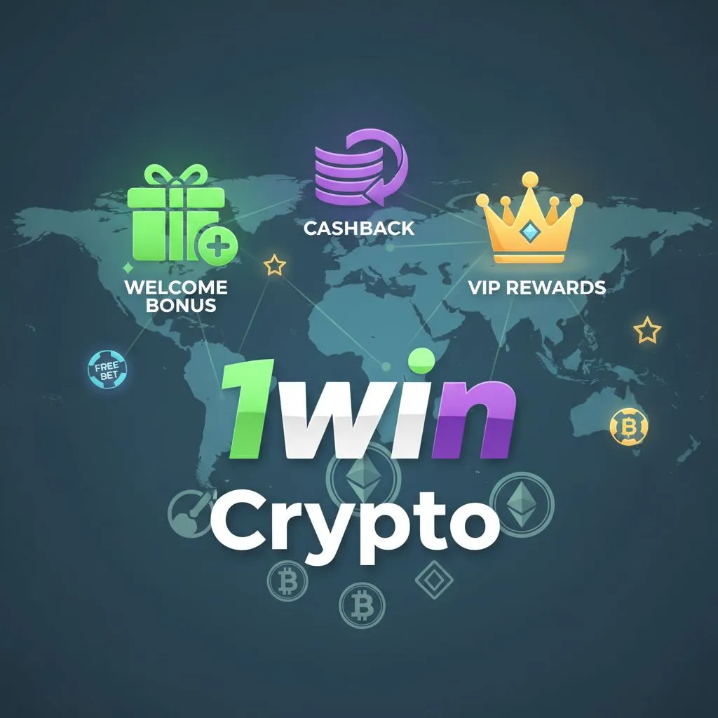Diverse and global 1win Crypto bonuses.